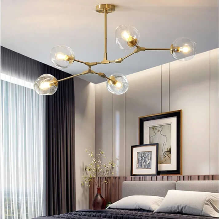 Moderne Sputnik Lysekrone i Bobleglas