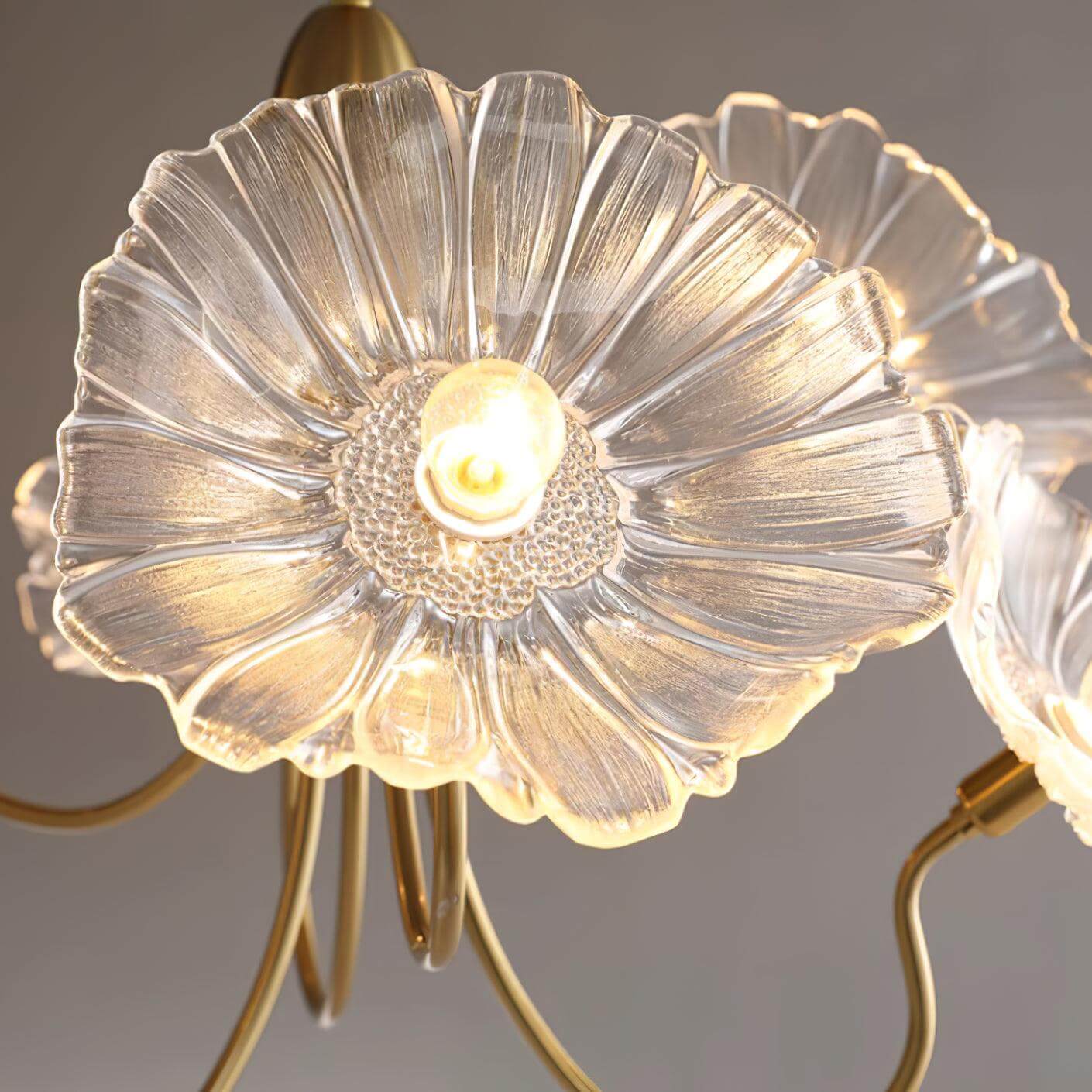 Elegant Blomsterlysekrone i Glas