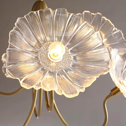 Elegant Blomsterlysekrone i Glas
