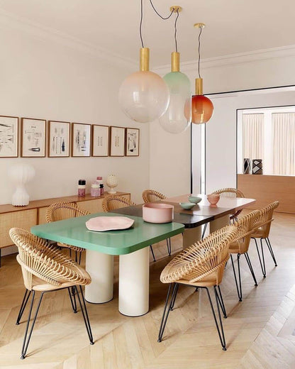 Elegant Pendel Lampe i Glas & Metal - Isabel