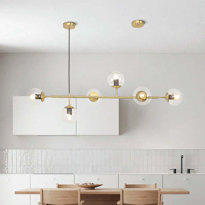 Elegant Kugle Pendel Lampe i Glas & Metal