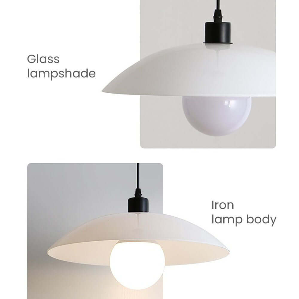 Minimalistisk hvid glas pendel