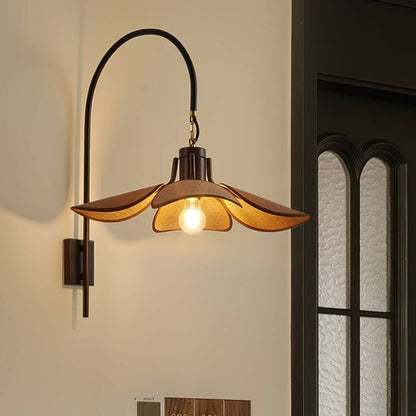 Elegant Blomster Væglampe 52cm - Metal & Hør