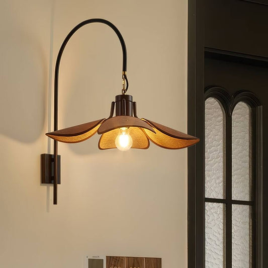 Elegant Blomster Væglampe 52cm - Metal & Hør