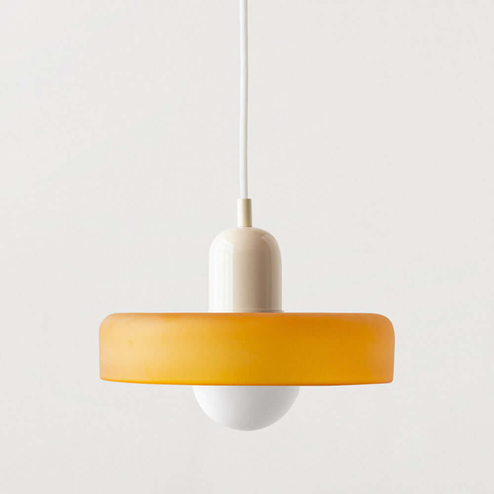 Farvet Glas Pendellampe - Bauhaus Design