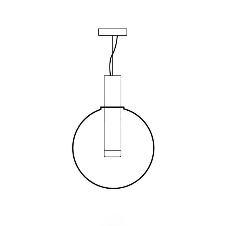 Elegant Pendel Lampe i Glas & Metal - Isabel
