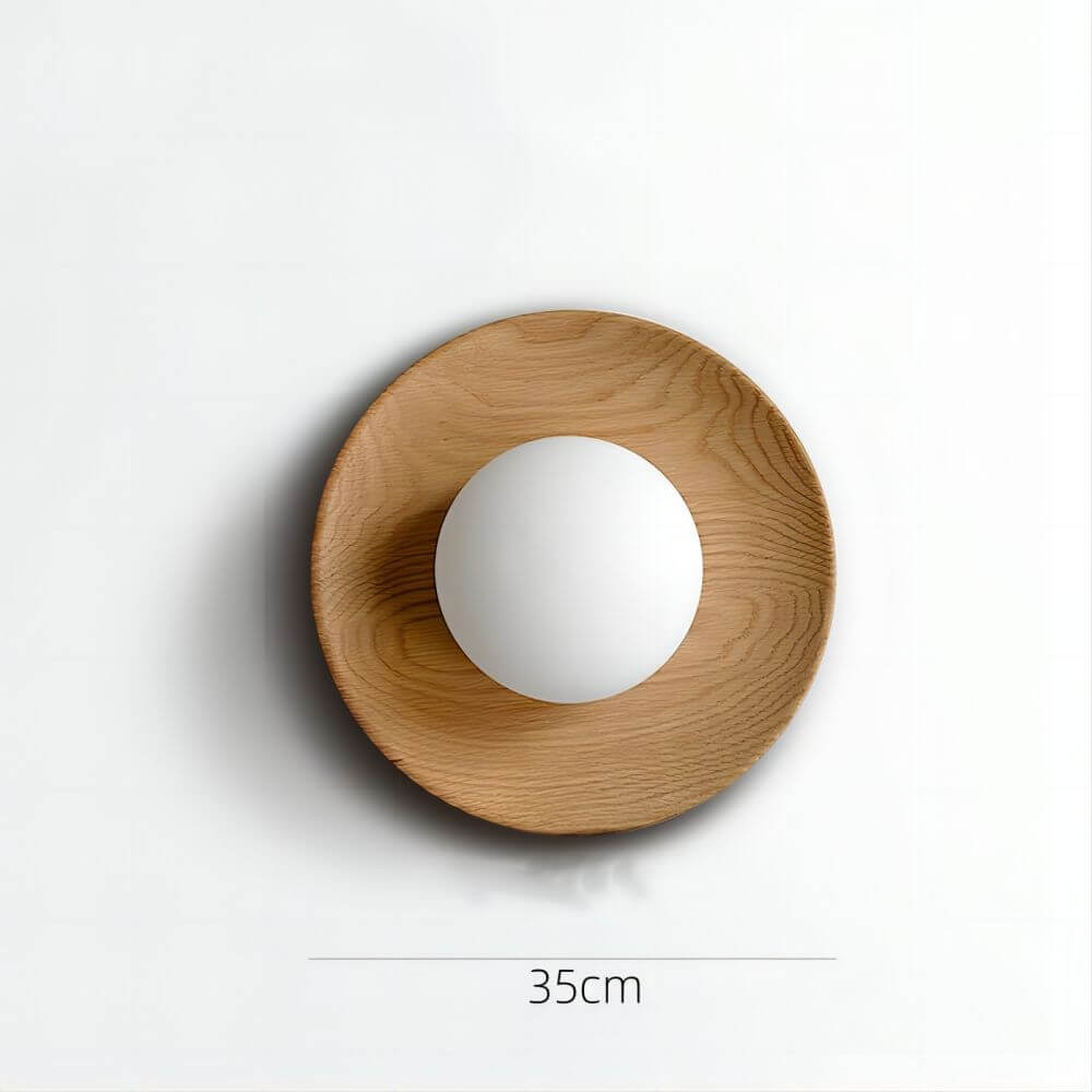Elegant Trævæglampe i Hvidt - Minimalistisk Design