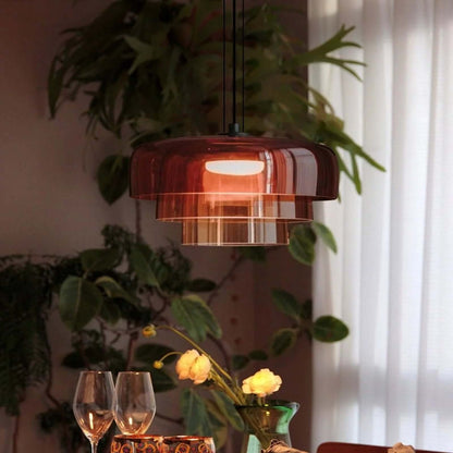 Elegant Glasloftlampe med LED | Justerbar