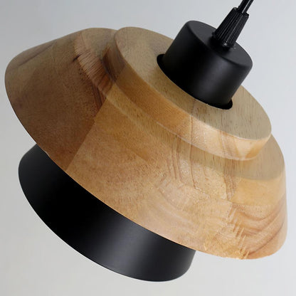 Rustik Pendellampe i Sten og Træ - 19cm