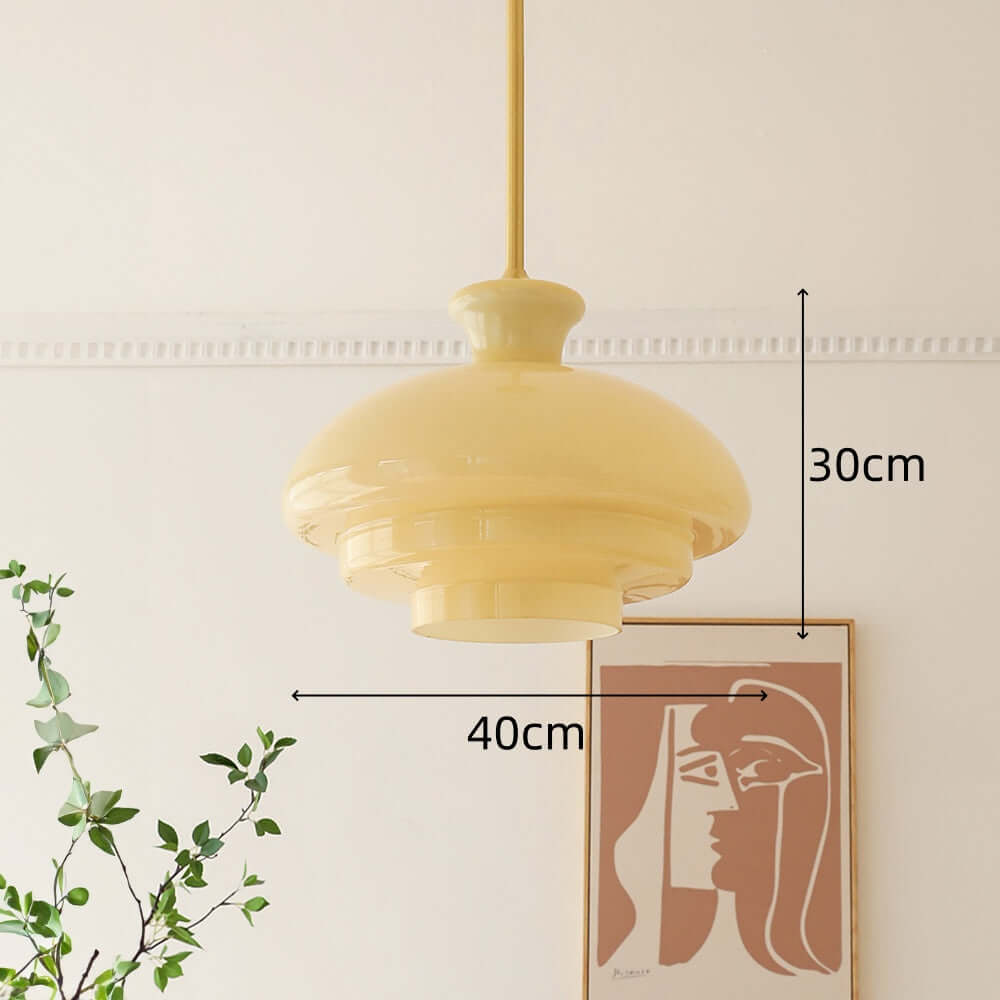 Elegant Cremefarvet Glas Pendellampe