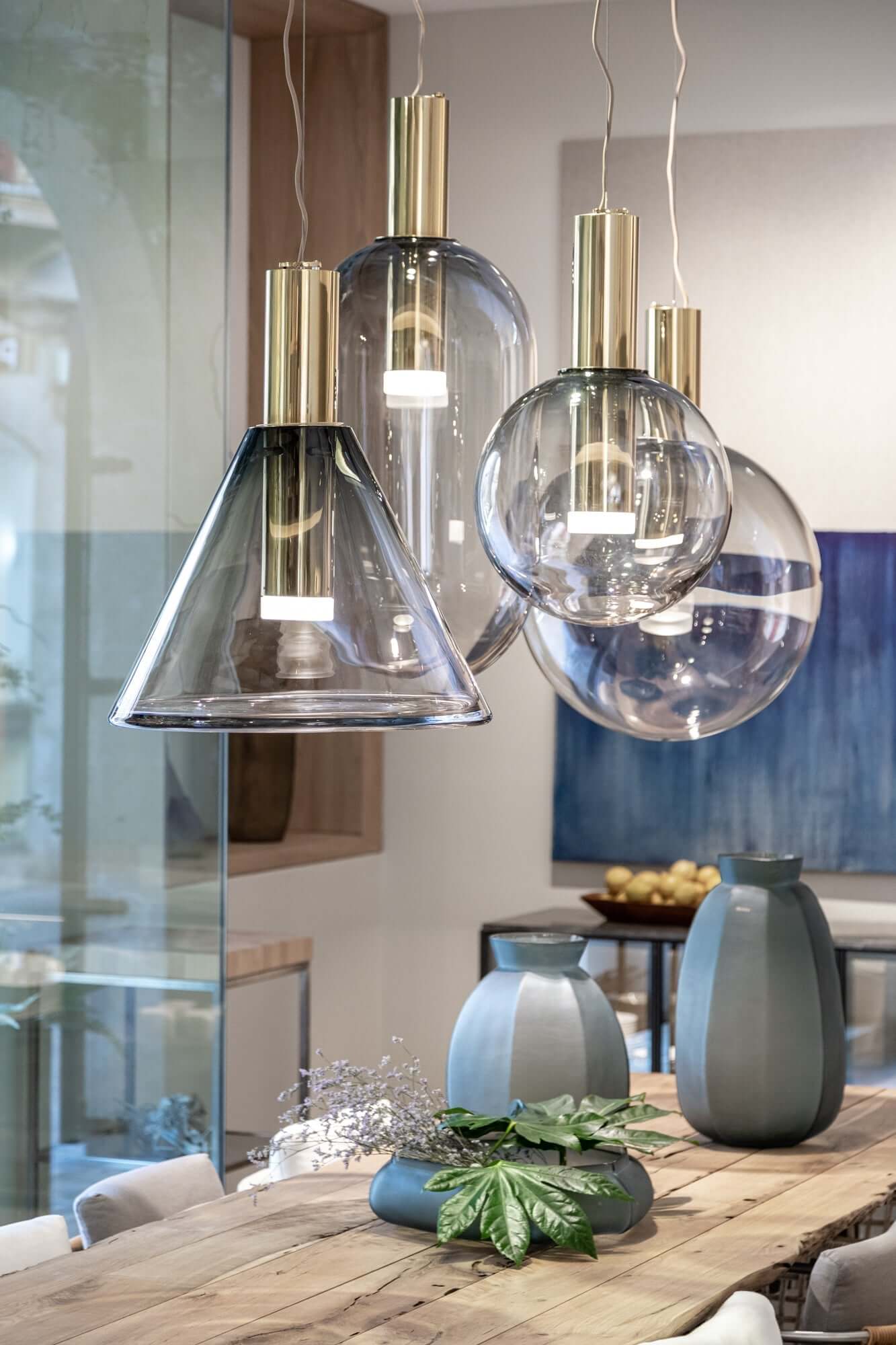 Elegant Pendel Lampe i Glas & Metal - Isabel