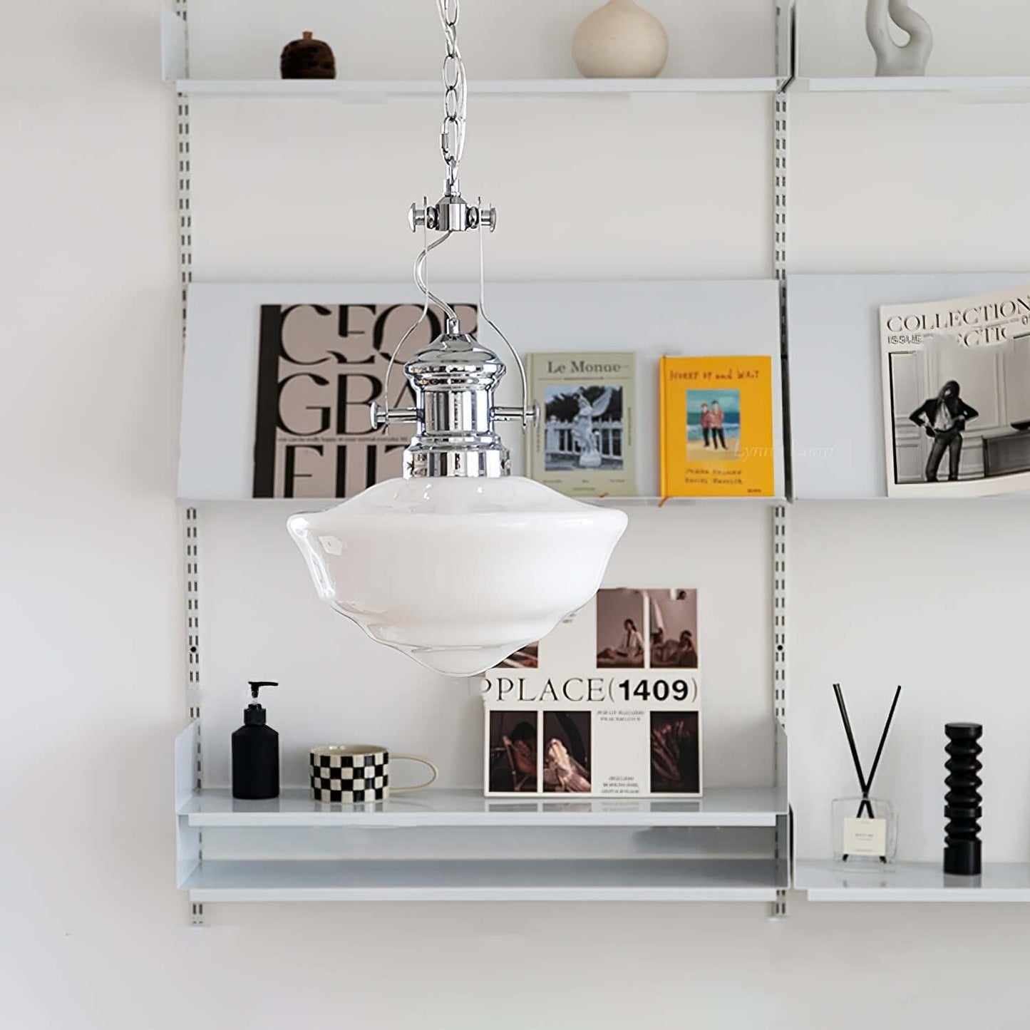 Elegant Skolehus Pendellampe - 30cm Glas