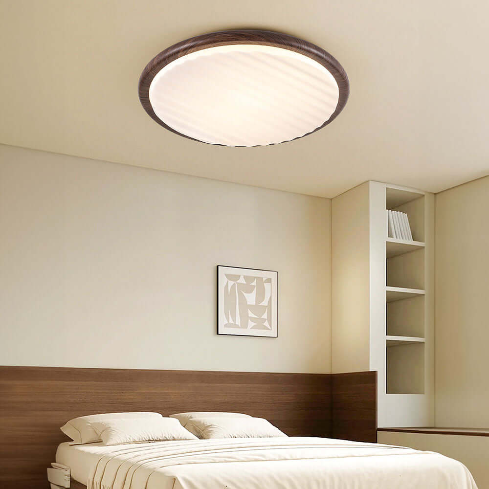 LED Loftlampe Rund Trædesign - Soveværelse