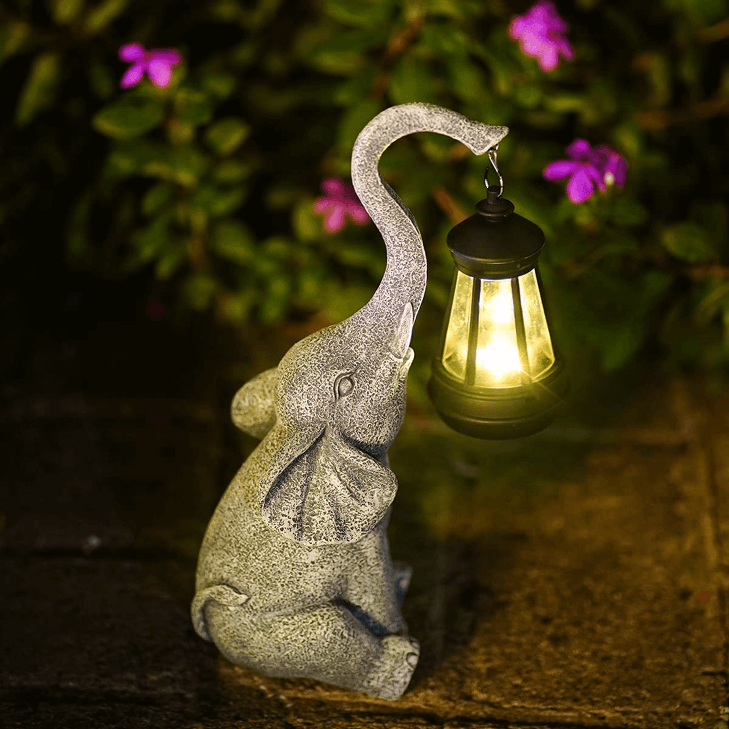 Solcelle Elefant Havefigur Lampe