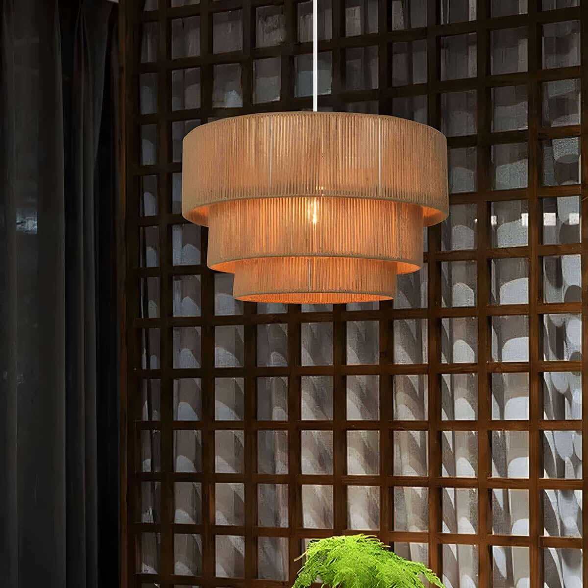 Rustik Hampe Reb Loftslampe Med LED
