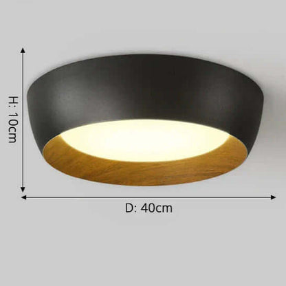 Minimalistisk LED loftslampe med trædetaljer