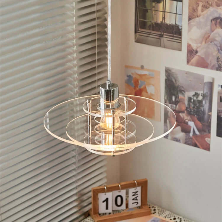 Moderne UFO-formet akryl pendellampe