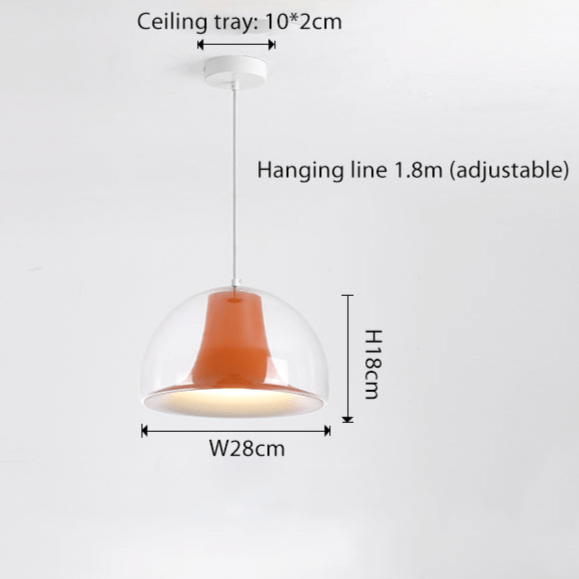 Elegant Halvcirkelformet Glas Pendellampe