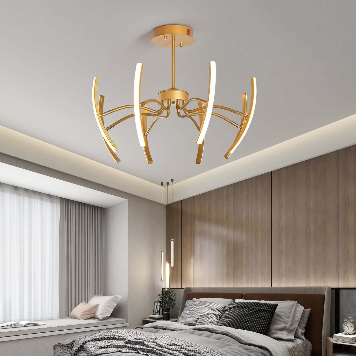 Moderne Loftslampe i Aluminium med LED
