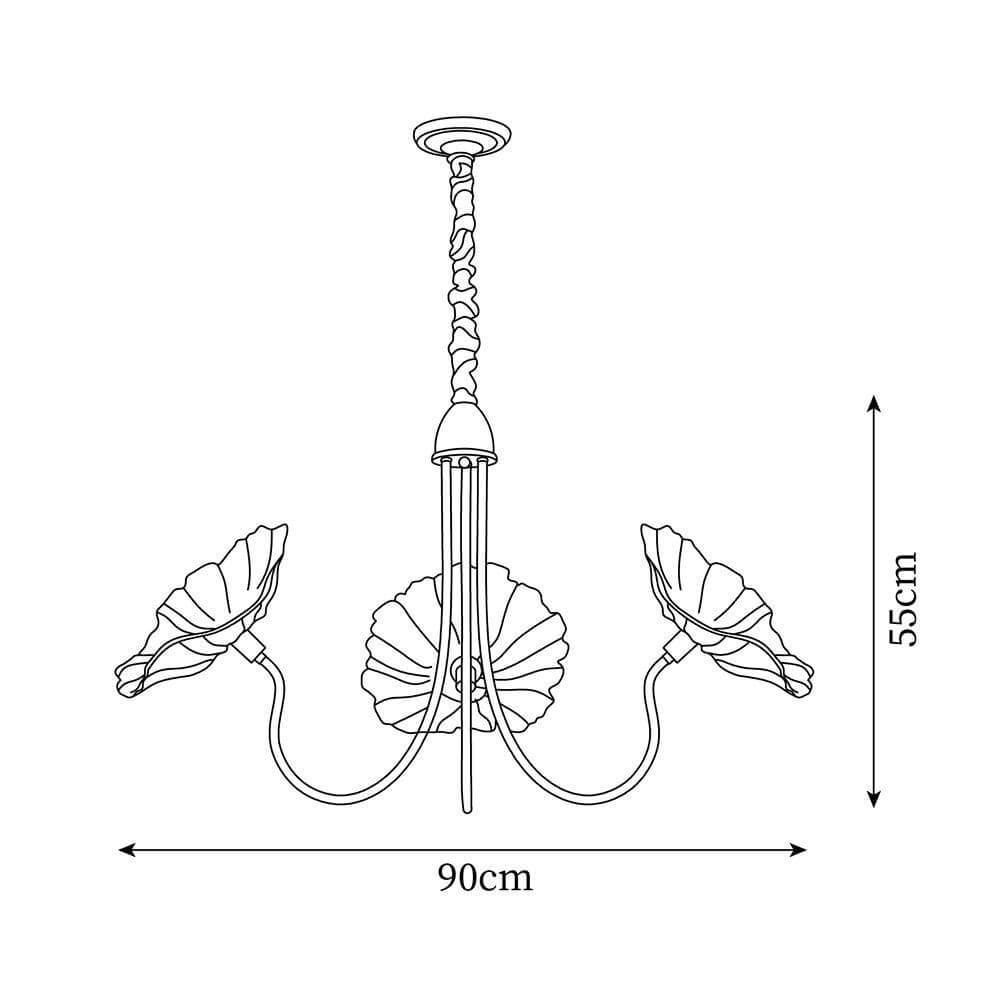 Elegant Blomsterlysekrone i Glas