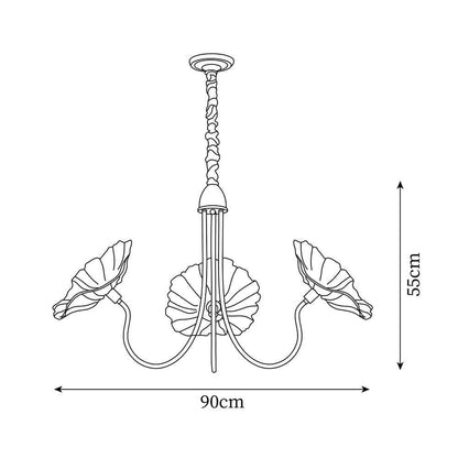 Elegant Blomsterlysekrone i Glas