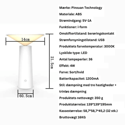 Trådløs LED Bordlampe med Fjernbetjening