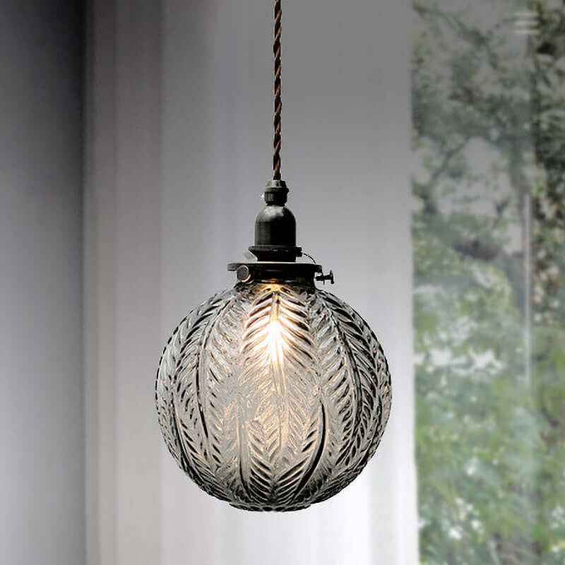 Elegant Sfærisk Glas Pendellampe - Dia 15cm