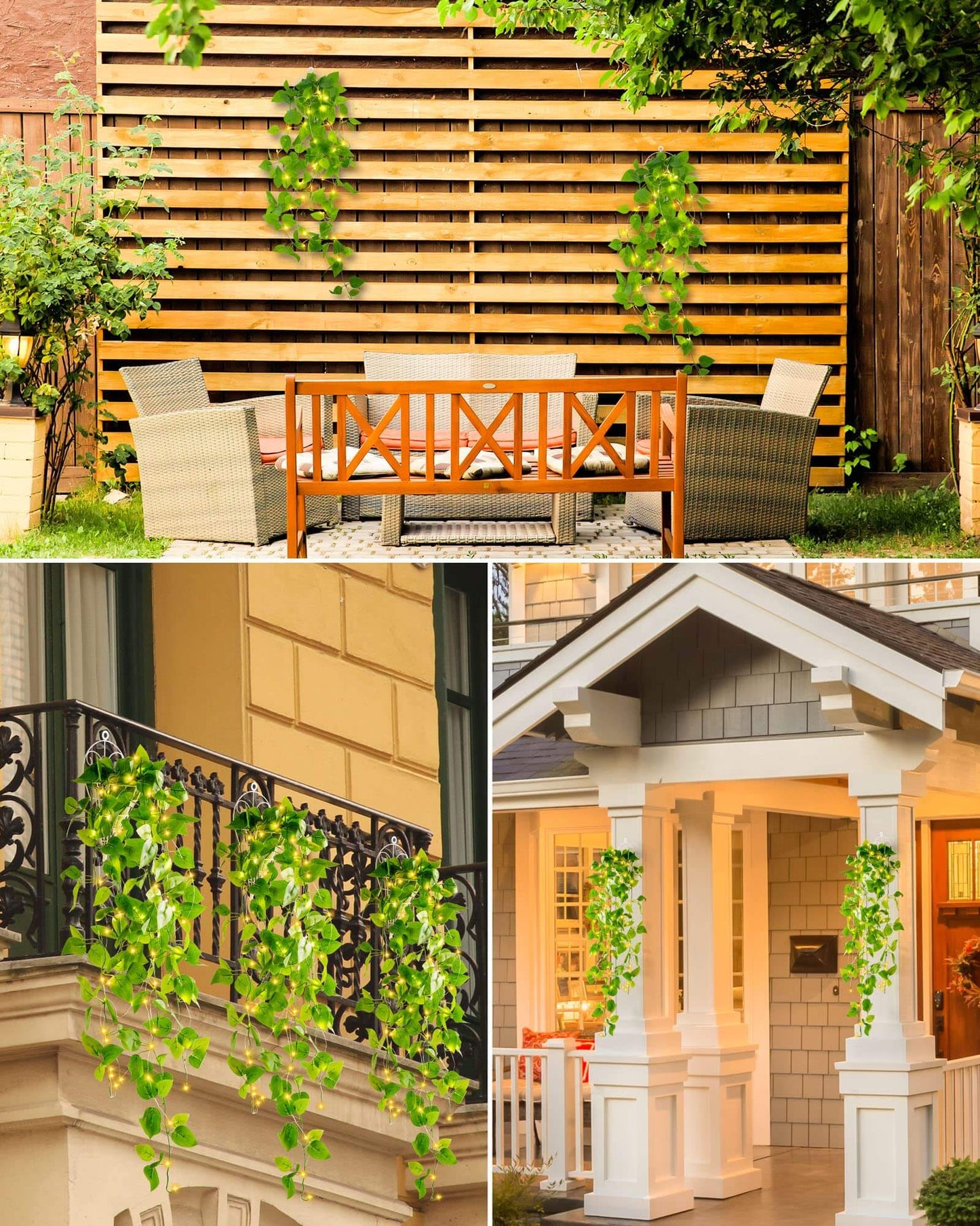 Dekorativ LED Efeu Ranke med Lys