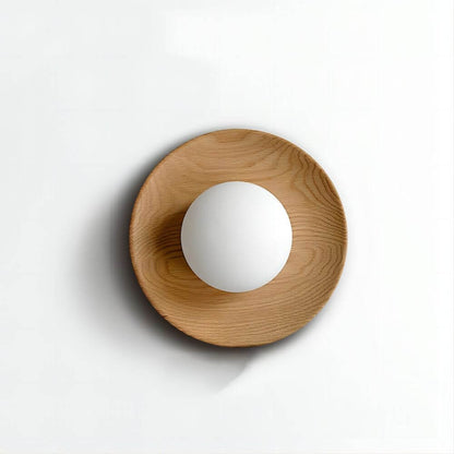 Elegant Trævæglampe i Hvidt - Minimalistisk Design