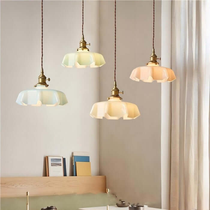 Elegant Retro Blomsterlampe i Glas