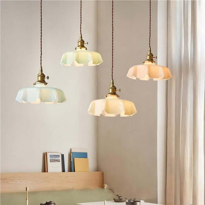 Elegant Retro Blomsterlampe i Glas