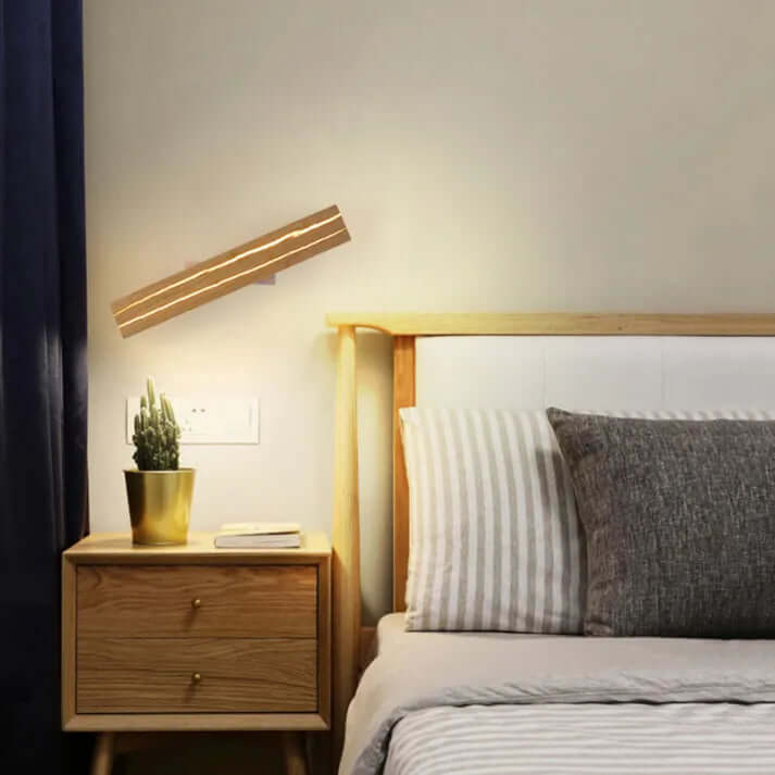 Rustik Trævæglampe med Revnet Design - 30/50cm