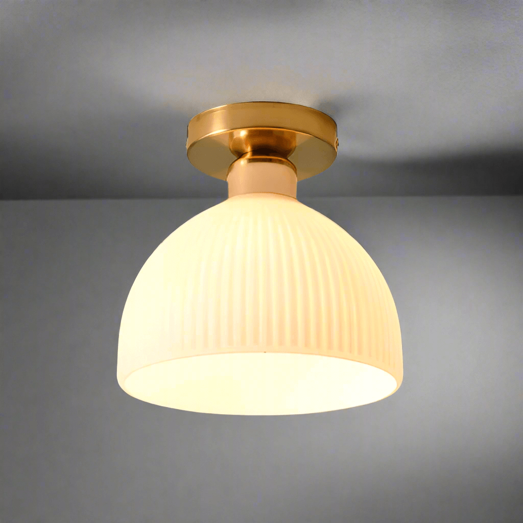 Elegant Mælkehvid Glas Loftslampe
