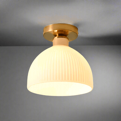 Elegant Mælkehvid Glas Loftslampe