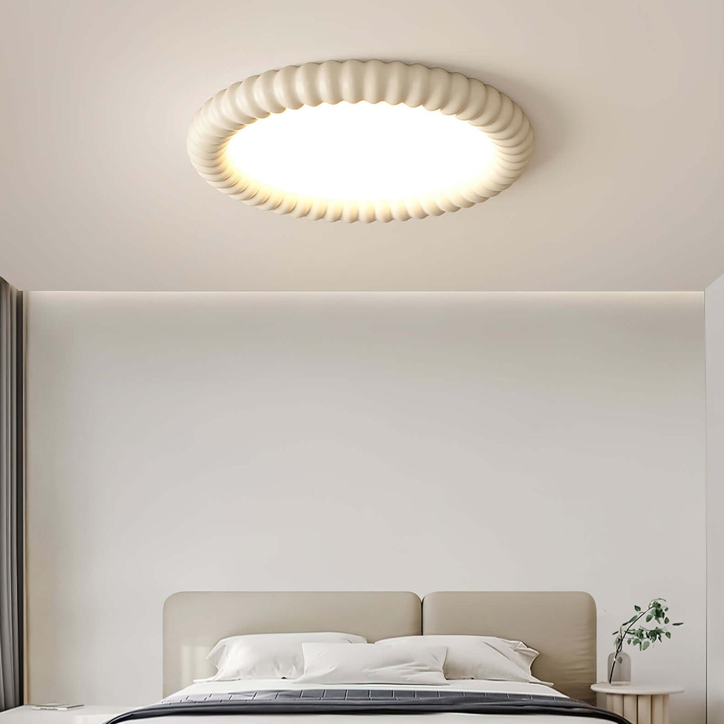 Modern LED Loftlampe med Bølget Design, 50cm