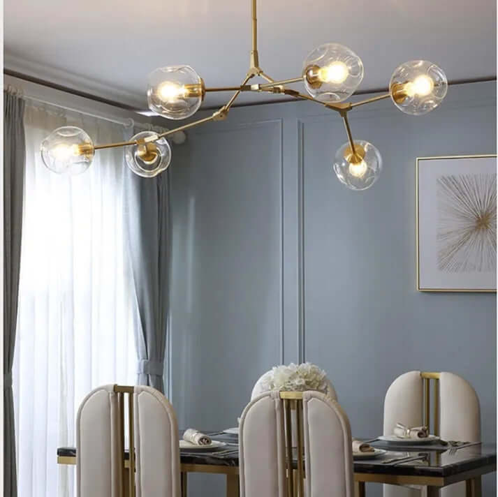 Moderne Sputnik Lysekrone i Bobleglas