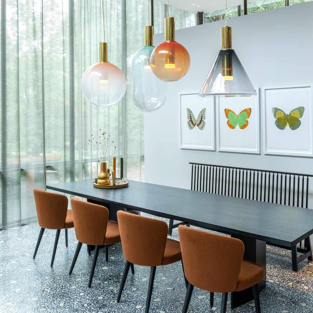 Elegant Pendel Lampe i Glas & Metal - Isabel