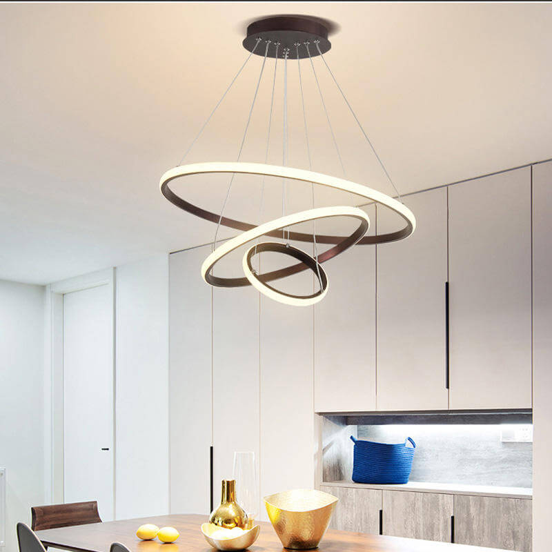 Moderne LED Loftslampe med 3 Ringe, Dæmpbar