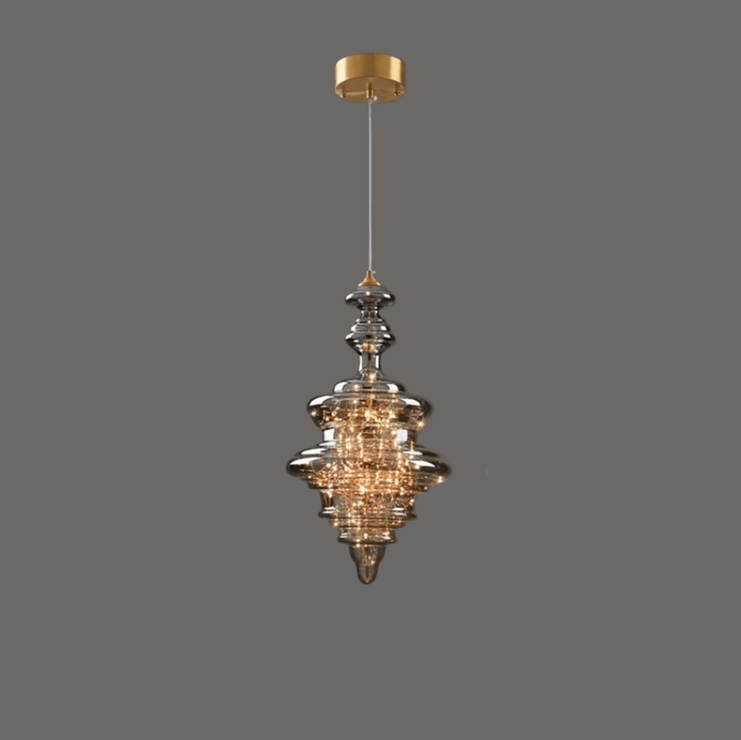 Elegant Pendel i Gråt Glas med Stjernehimmeleffekt