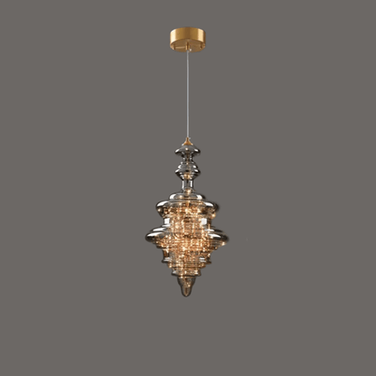 Elegant Pendel i Gråt Glas med Stjernehimmeleffekt