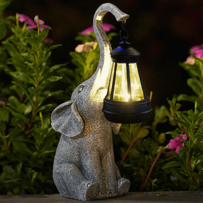 Solcelle Elefant Havefigur Lampe