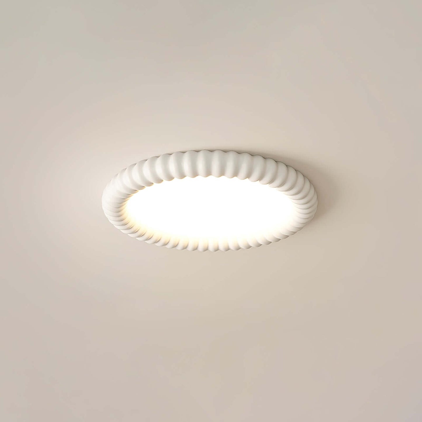 Modern LED Loftlampe med Bølget Design, 50cm