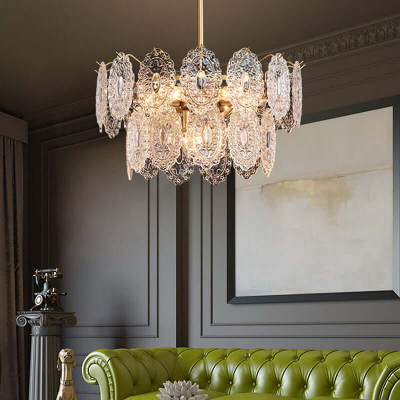 Krystal lysekrone, 5/7 hoveder, elegant design