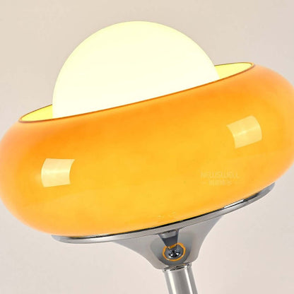 Vintage Bauhaus Bordlampe i Gult Glas