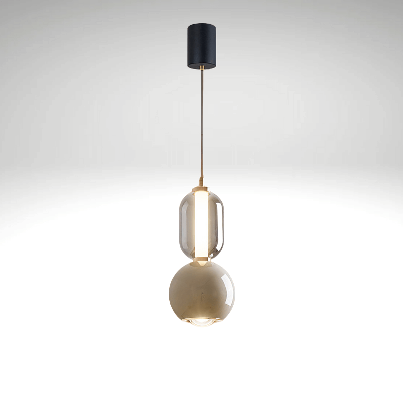 Elegant Pendel i Jern og Glas - 15cm