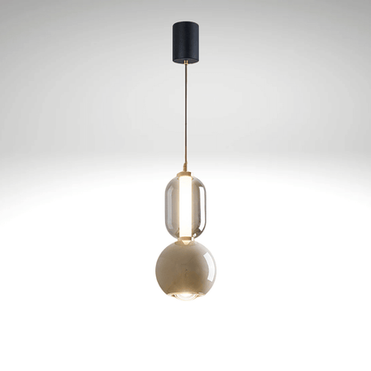 Elegant Pendel i Jern og Glas - 15cm