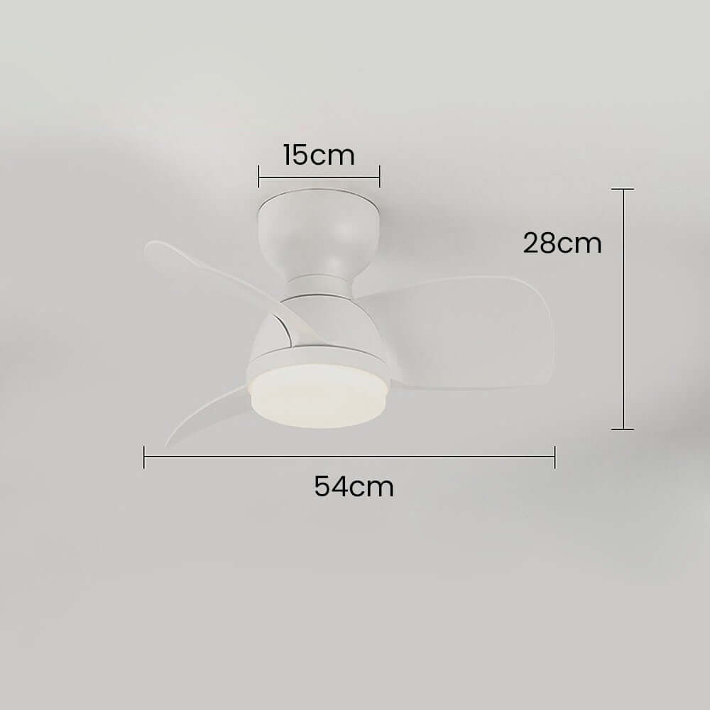 Loftsventilator i træ med LED-lys
