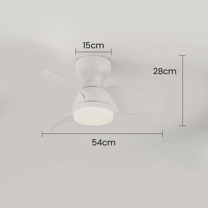 Loftsventilator i træ med LED-lys