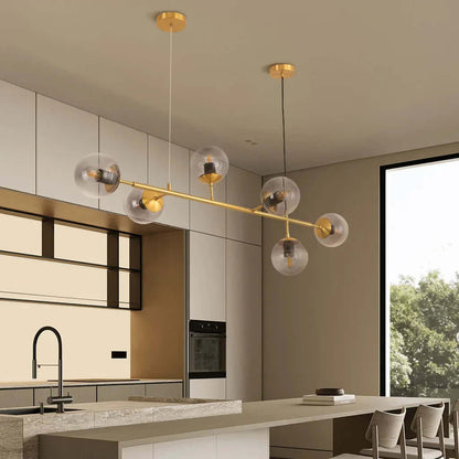 Elegant Kugle Pendel Lampe i Glas & Metal