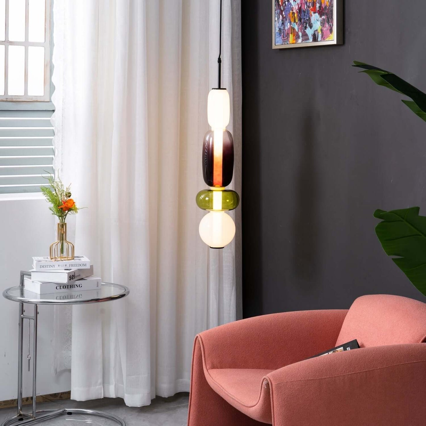 Farverig Glas Pendel - Moderne Designlampe